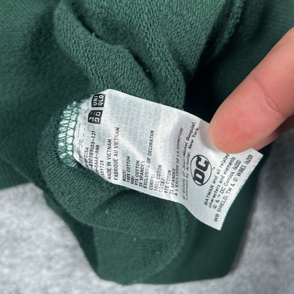 Uniqlo pullover Hoodie Mens Large Green Jean-Michel Basquiat Joker DC Comics - Picture 3 of 15